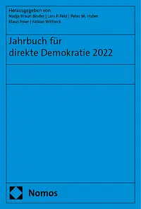 Der Buchdeckel vom Buch "Jahrbuch für direkte Demokratie 2022" ist zu sehen, welcher komplett blau ist.