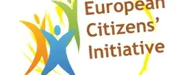2013-10-20 EBI News Das Logo von "European Citizens' Initiative" ist zu sehen.
