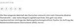 Ein Text, mit der Überschrift "Mehrheit der Deutschen will mehr direkte Demokratie".