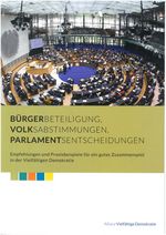 Cover der Broschüre Bürgerbeteiligung, Volksabstimmungen, Parlamentsentscheide