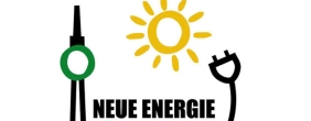 Das ist ein gezeichnetes Bild, welches ein Volksbegehren "NEUE ENERGIE FÜR BERLIN" fordert.