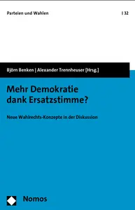 Der Buchdeckel vom Band "Mehr Demokratie dank Erststimme?", ist unten blau und oben weiß.