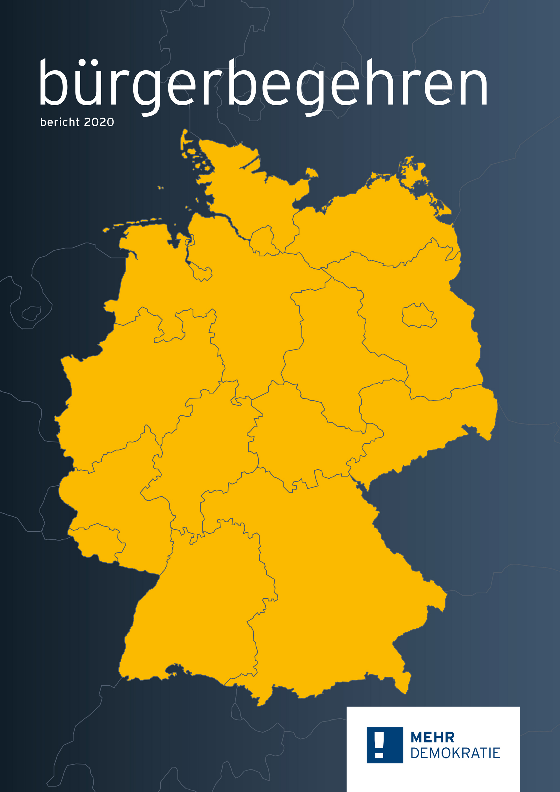 Das Deckblatt vom Bürgerbegehrensbericht 2020, ist zu sehen.
