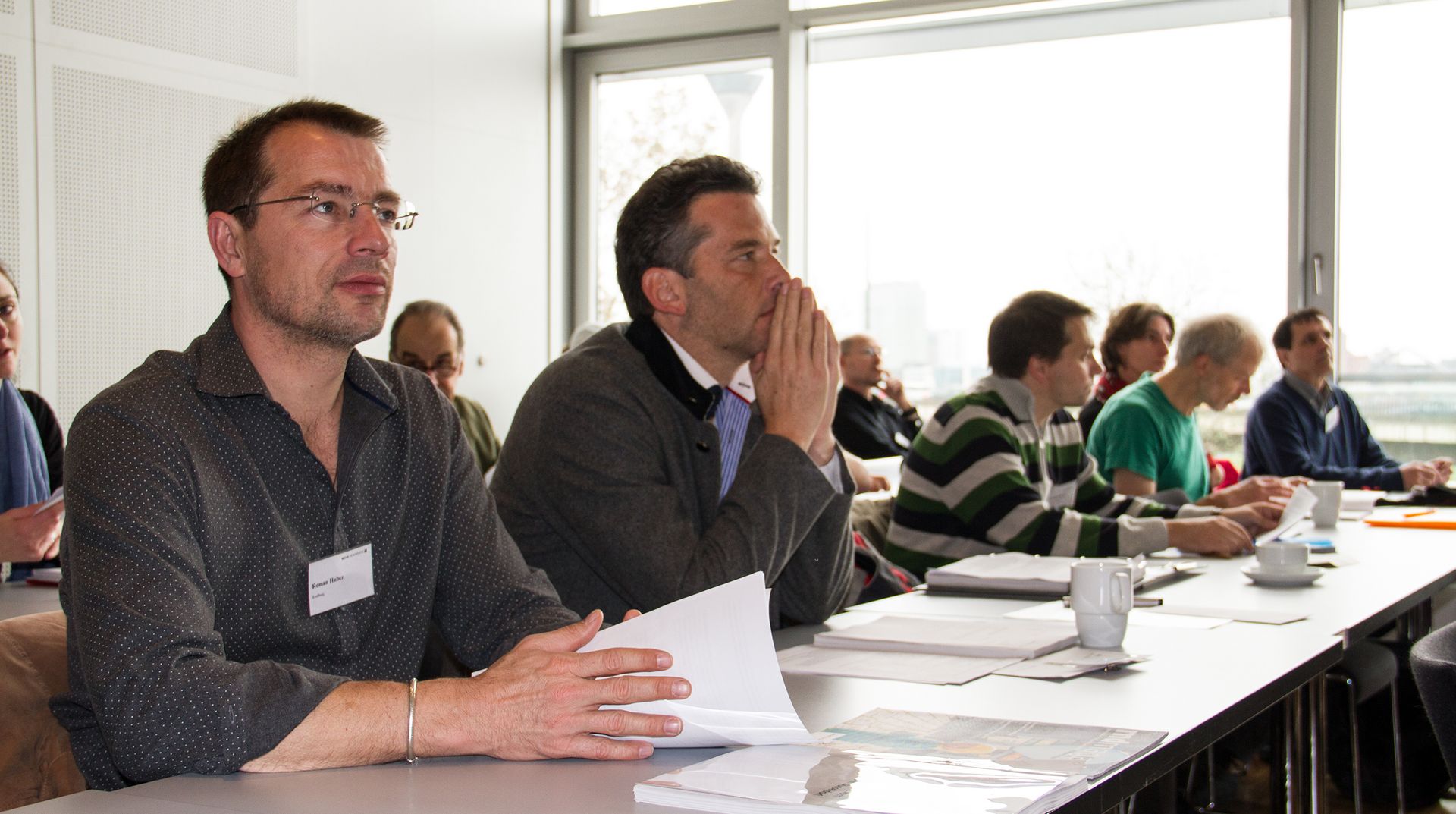 (Von links: Geschäftsführender Bundesvorstand Roman Huber und Democracy International-Vorstandsmitglied Daniel Schily | Foto by Edda Dietrich | Lizenz: CC BY-SA 2.0)