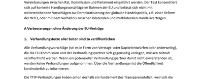 Ein Textauszug aus den Forderungen ist zu sehen.