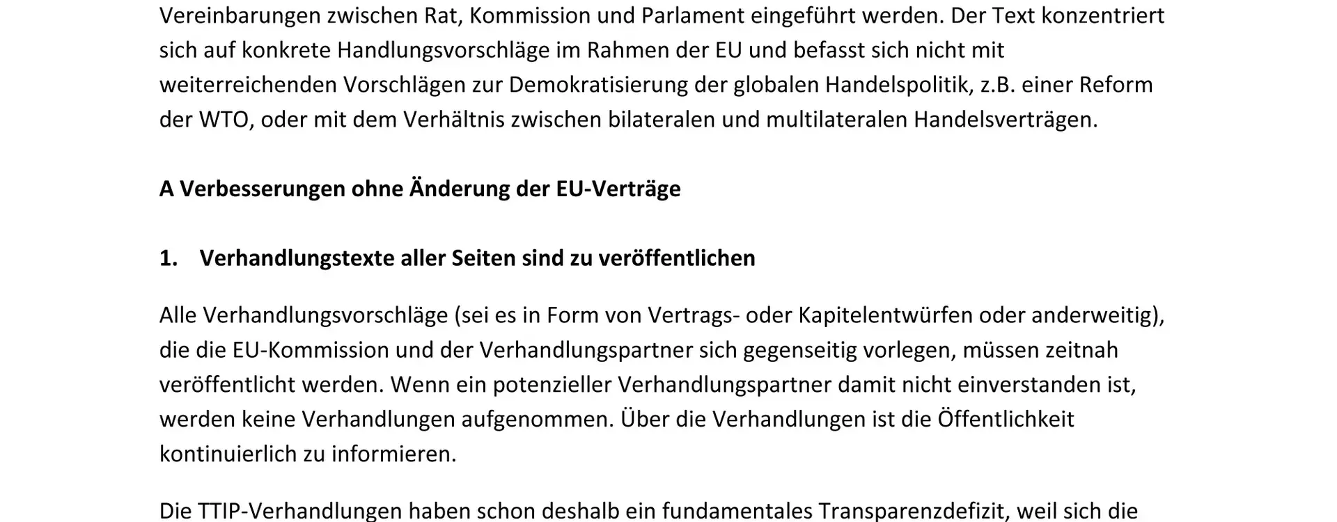 Das Deckblatt von den EU-Handelsverträgen.