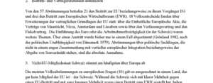 Das Deckblatt vom "Volksentscheide zu EU-Fragen: 10 Fakten & Thesen", ist zu sehen.
