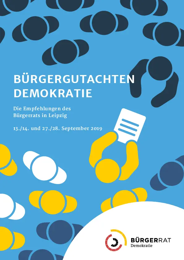 Das Deckblatt vom Bürgergutachten Demokratie, ist zu sehen.