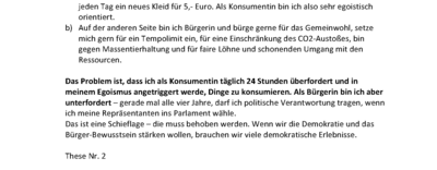 Ein Auszug vom Thesenpapier von Claudine Nierth ist zu sehen.