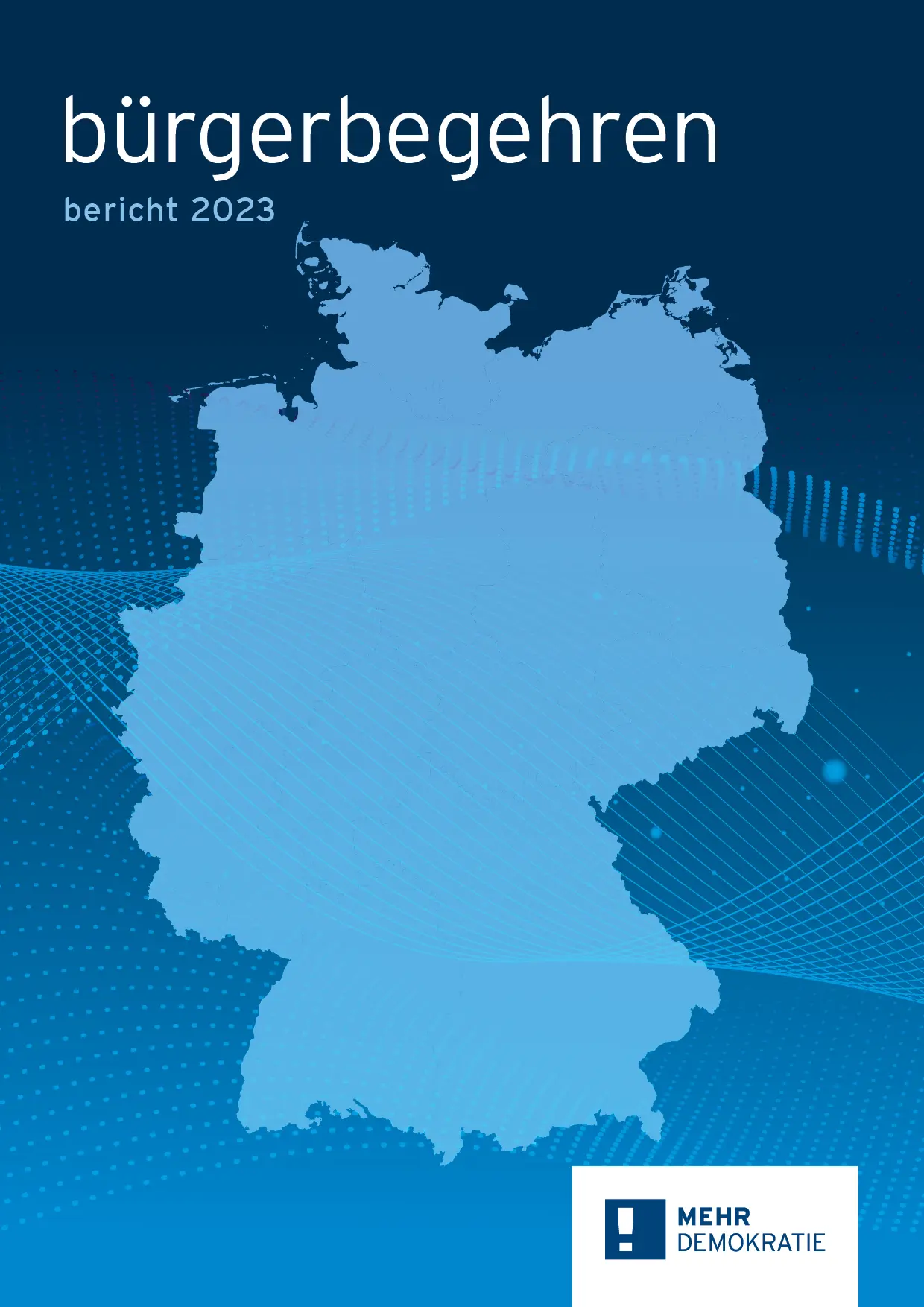 Das Deckblatt vom Bürgerbegehrensbericht 2023, ist zu sehen.