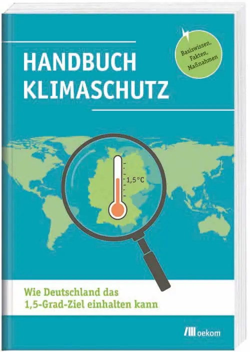 Das Deckblatt vom Handbuch Klimaschutz ist zu sehen.