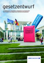 Cover der Broschüre Gesetzentwurf zur Einführung von Volksinitiative, Volksbegehren und Volksentscheid