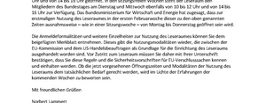 Zu sehen ist der Rundbrief in Schriftform.