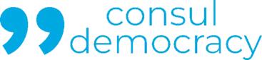 Das Logo von consul democracy ist zu sehen.
