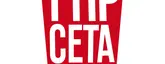 Ein Plakat mit der Aufschrift "STOP TTIP CETA DEMO www.TTIP-DEMO.DE", ist zu sehen.